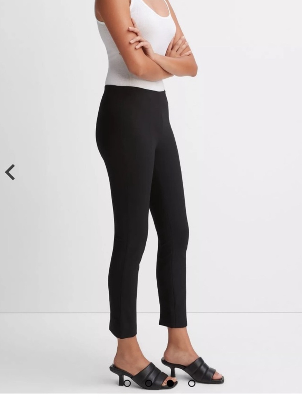 Vince Black Slim Ponte Ankle Trousers